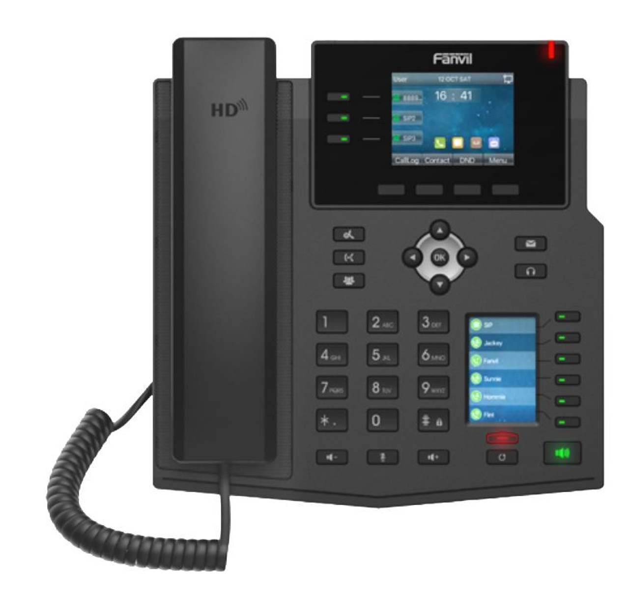 Fanvil X4U Enterprise IP Phone 12 SIP accounts 3 lines 2 screens gigabit PoE HD audio Bluetooth Wi-F